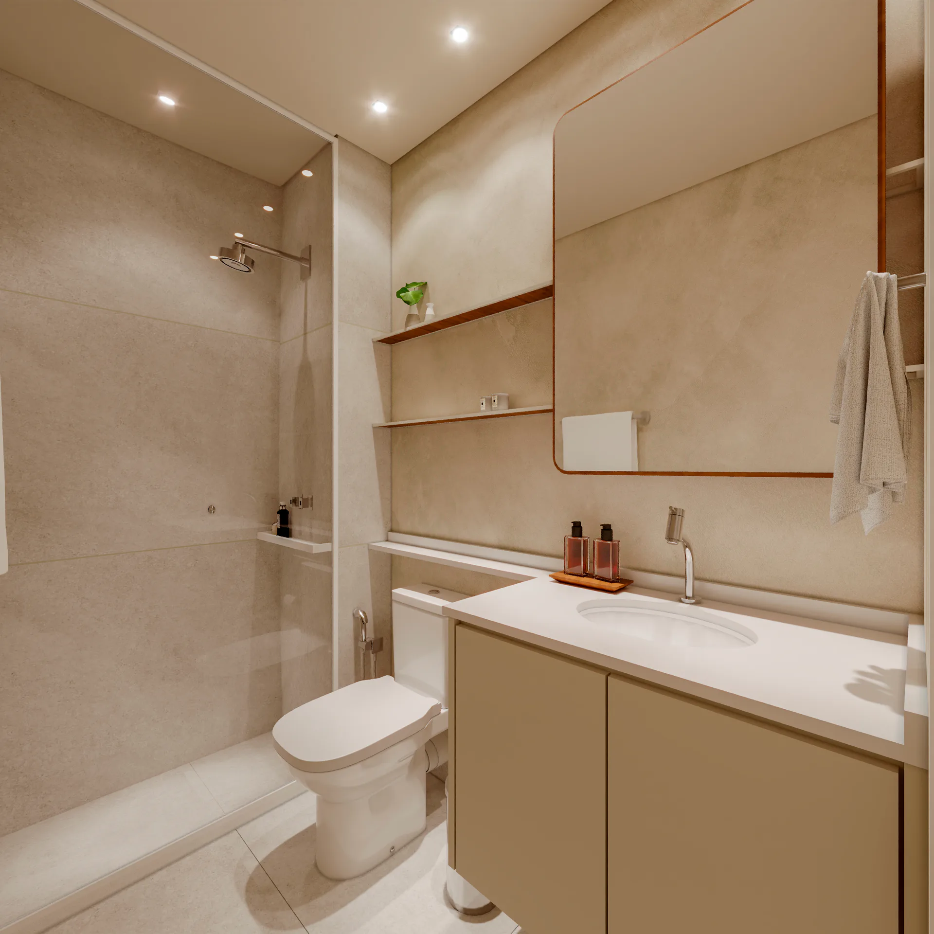 Banho social — decorado 62 m²