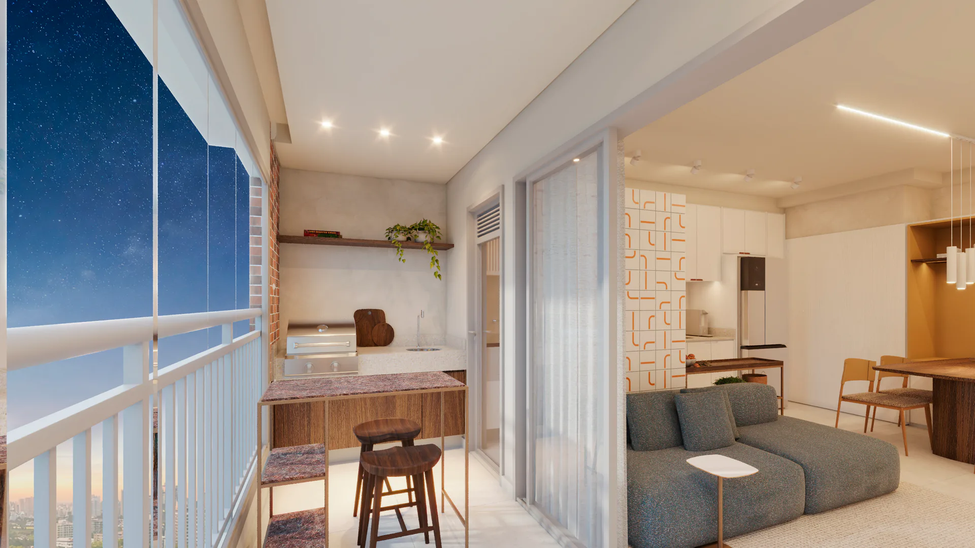 Varanda — decorado 65 m²