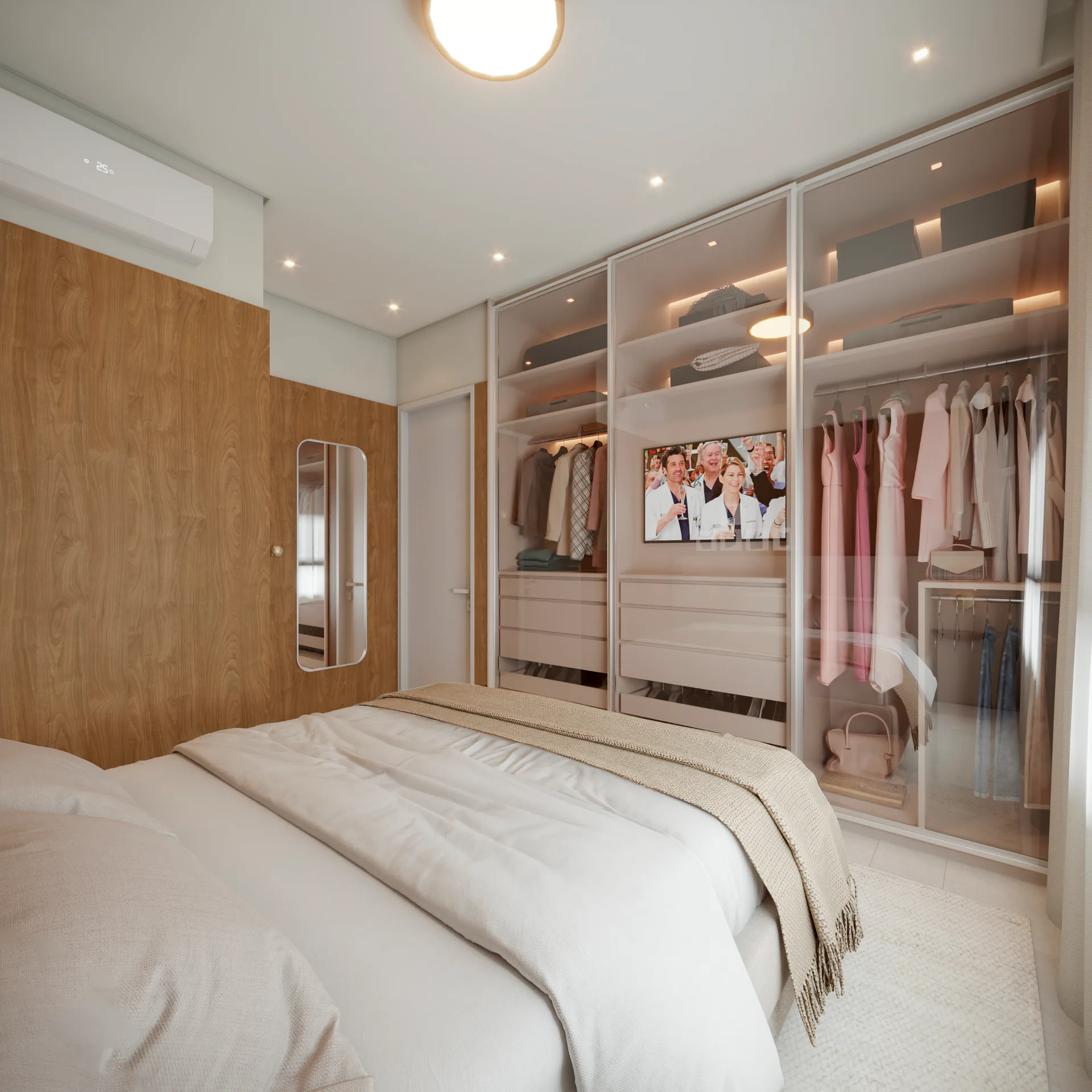 Suíte com closet — decorado 75 m²